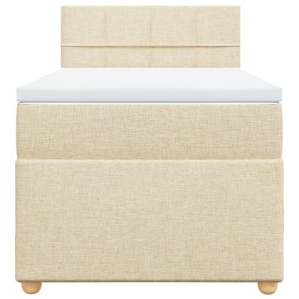 Боксспринг легло с матрак, кремава, 90x190 см, плат