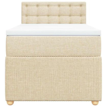 Боксспринг легло с матрак, кремава, 90x190 см, плат