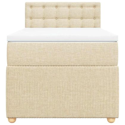 Боксспринг легло с матрак, кремава, 90x200 см, плат