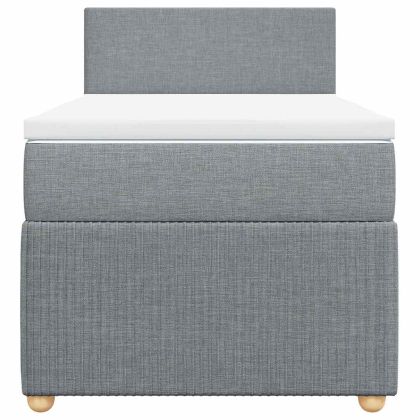 Боксспринг легло с матрак, светлосиво, 80x200 см, плат