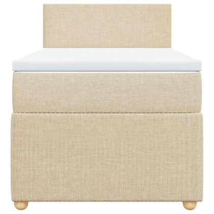 Боксспринг легло с матрак, кремава, 80x200 см, плат