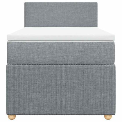 Боксспринг легло с матрак, светлосиво, 90x200 см, плат