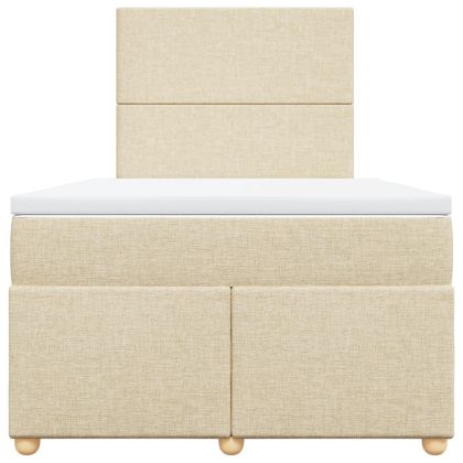 Боксспринг легло с матрак, кремаво, 120x190 см, плат