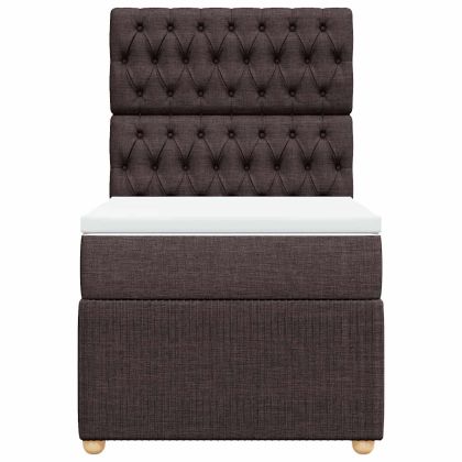 Боксспринг легло с матрак, тъмнокафяво, 80x200 см, плат