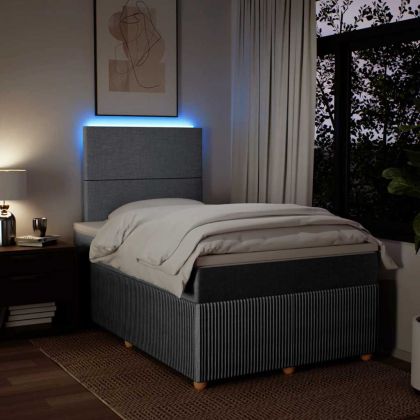 Боксспринг легло с матрак, светлосиво, 120x190 см, плат