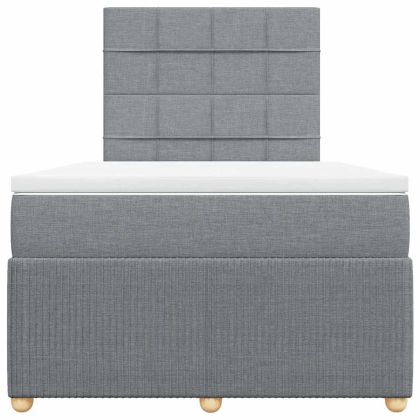 Боксспринг легло с матрак, светлосиво, 120x190 см, плат