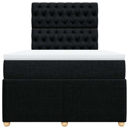 Боксспринг легло с матрак, черно, 120x190 см, плат