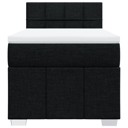 Боксспринг легло с матрак, черно, 80x200 см, плат