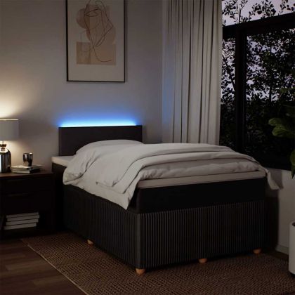 Боксспринг легло с матрак, тъмнокафяво, 120x190 см, плат