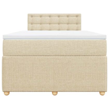 Боксспринг легло с матрак, кремаво, 120x190 см, плат