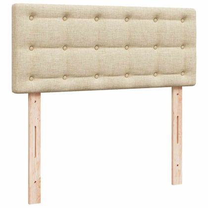 Боксспринг легло с матрак, кремаво, 120x190 см, плат