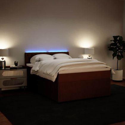 Боксспринг легло с матрак, розово, 160x200 см, кадифе