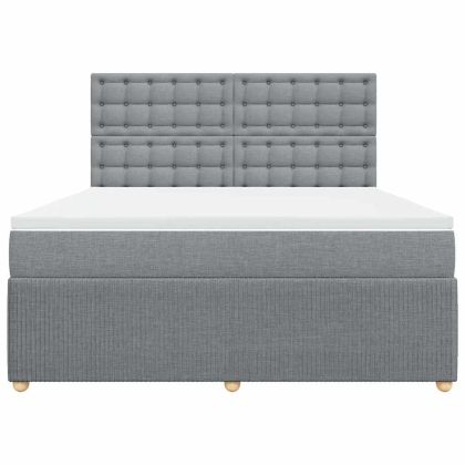 Боксспринг легло с матрак, светлосиво, 180x200 см, плат