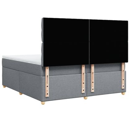 Боксспринг легло с матрак, светлосиво, 180x200 см, плат