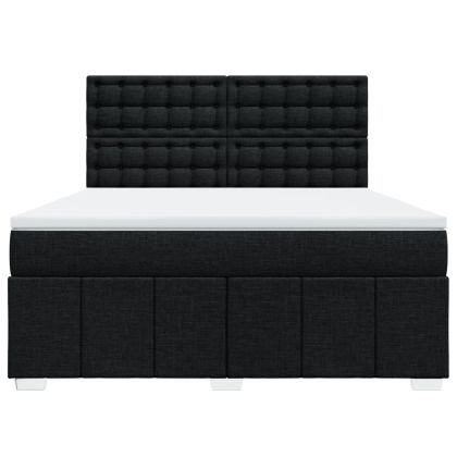 Боксспринг легло с матрак, черно, 180x200 см, плат