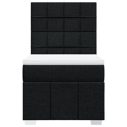 Боксспринг легло с матрак, черна, 90x190 см, плат