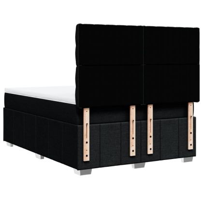 Боксспринг легло с матрак, черно, 140x200 см, плат