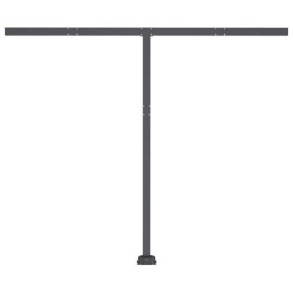 Ръчно прибираща се тента с LED, 300x250 см, синьо и бяло