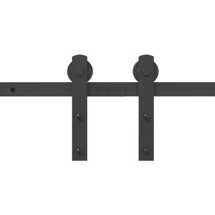 Комплект механизъм за плъзгаща врата, 366 см, стомана, черен