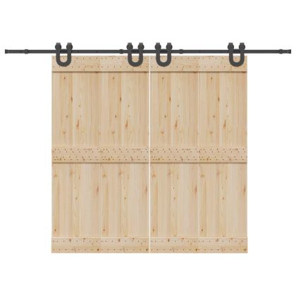 Комплект механизъм за плъзгаща врата, 366 см, стомана, черен