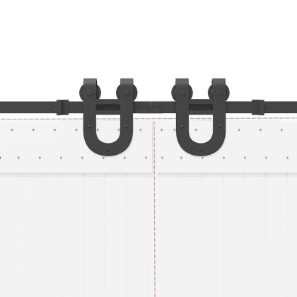 Комплект механизъм за плъзгаща врата, 366 см, стомана, черен