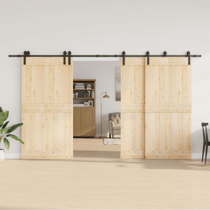 Комплект механизъм за плъзгаща врата, 400 см, стомана, черен