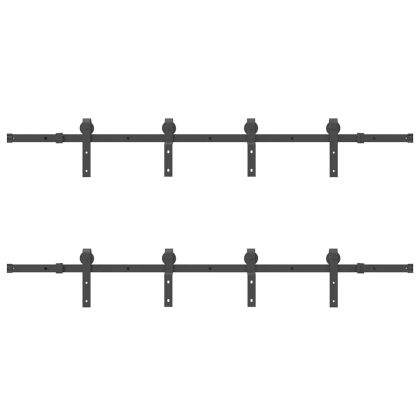 Комплект механизъм за плъзгаща врата, 400 см, стомана, черен