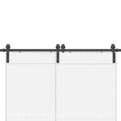Комплект механизъм за плъзгаща врата, 400 см, стомана, черен