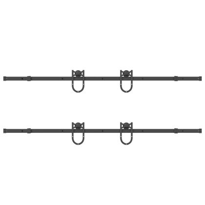 Комплект механизъм за плъзгаща врата, 400 см, стомана, черен