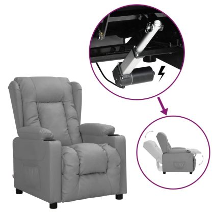 Изправящ стол, сив, изкуствена кожа