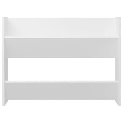 Стенен шкаф за обувки, бяло, 80x18x60 см, инженерно дърво