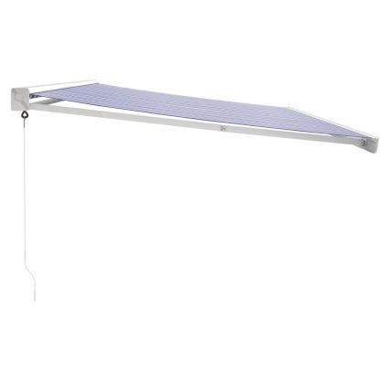 Прибираща се тента синьо и бяло 5x3 м плат и алуминий