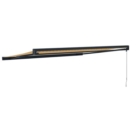 Прибираща се тента жълто и бяло 4,5x3 м плат и алуминий