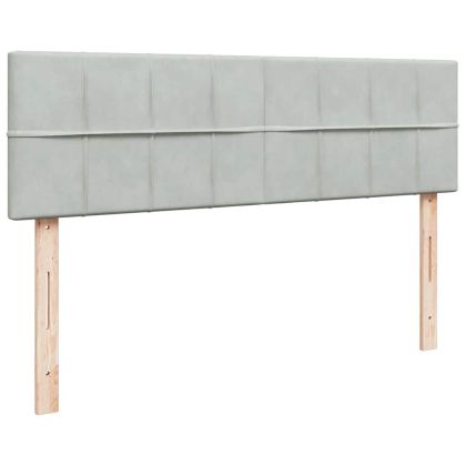 Османска легло с матрак и LED, светлосиво, 140x200 см, кадифе