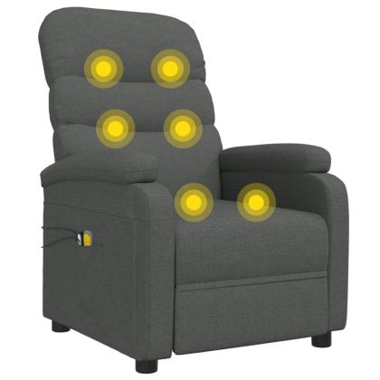 Електрически масажен стол, тъмносив, текстил