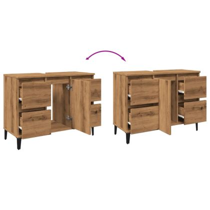 Шкаф за мивка Artisan Oak 80x33x60 cm Инженерна дървесина