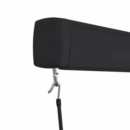 Ръчна касетъчна тента, 450x300 см, синьо и бяло