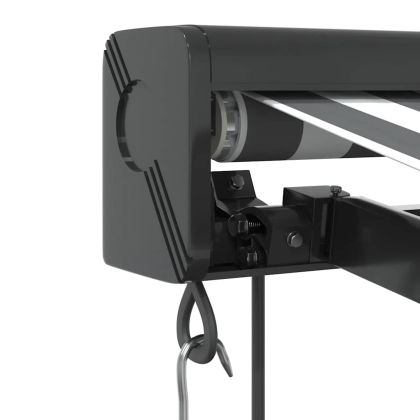 Прибираща се тента, антрацит и бяло, 3x2,5 м, плат и алуминий