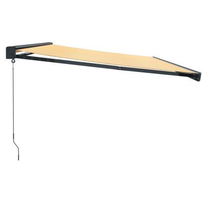 Прибираща се тента жълто и бяло 5x3 м плат и алуминий