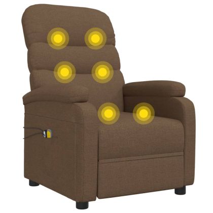 Електрически масажен стол, кафяв, текстил