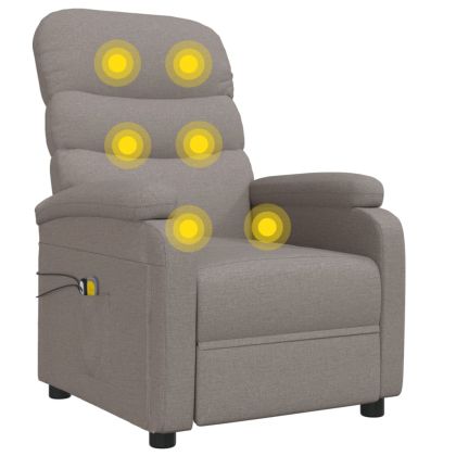 Електрически масажен стол, таупе, текстил