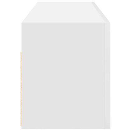 Стенен шкаф за баня, бял, 100x25x30 см, инженерно дърво