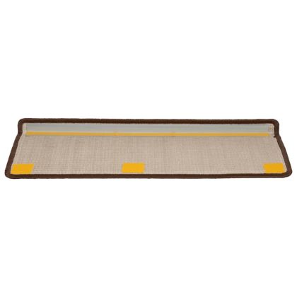 Изтривалки за стълби 15 бр. 65x21x4 см, кафяви, правоъгълни, кант