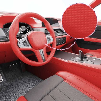 Фолиа за кола, 2 бр, 4D червени, 100x150 см+50x150 см