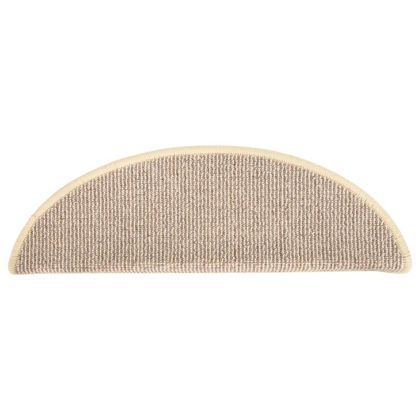 Изтривалки за стълби, 15 бр., 65x21x4 см, бели и кафяви, полукръгли, големи