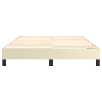 Рамка за легло с пружини кремава 140x190 см изкуствена кожа