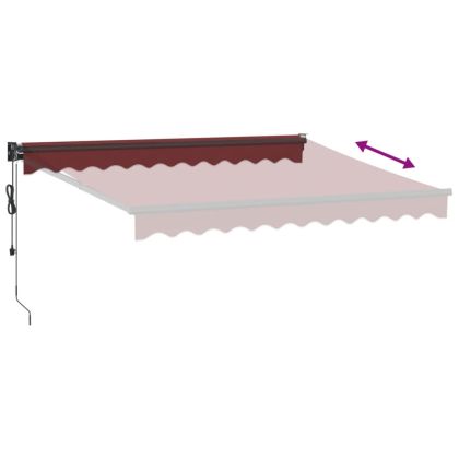 Автоматично прибираща се тента, бордо, 300x250 см