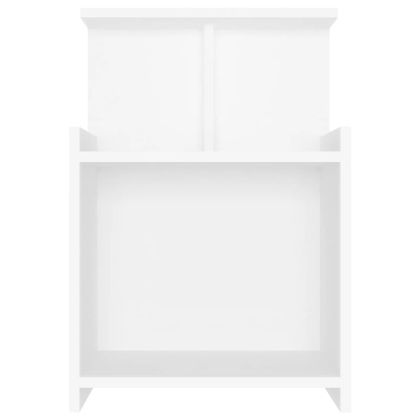 Нощнo шкафче, бяло, 40x35x60 см, инженерно дърво