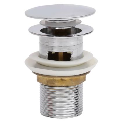 Сифон клик-клак с преливник, хром, 6,4x6,4x9,1 см