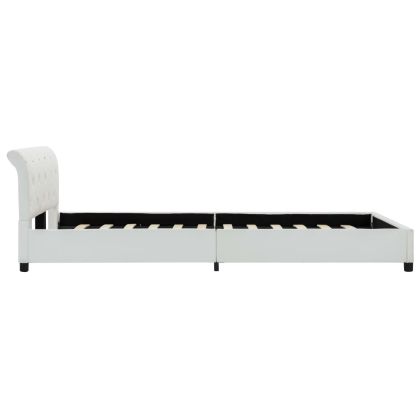 Рамка за легло, бяла, изкуствена кожа, 120x200 cм